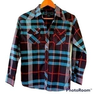 Street Rules Long Sleeve Button Down Size Large Plaid